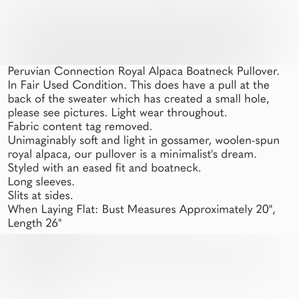 Peruvian Connection Boatneck Pull Over Sweater Sm… - image 8